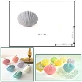 Resim Küçük İstiridye Silikon Mum Kalıbı, Sabun Kalıbı  6x4,5 cm    