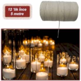 Resim Mum Fitili 12 numara İnce 5mt Mumsuz