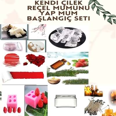 Resim Kendi Çilek Reçel Mumunu Yap Mum Başlangıç Seti