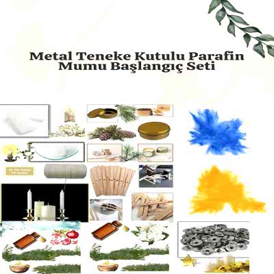 Resim Metal Teneke Kutulu Parafin Mumu Başlangıç Seti